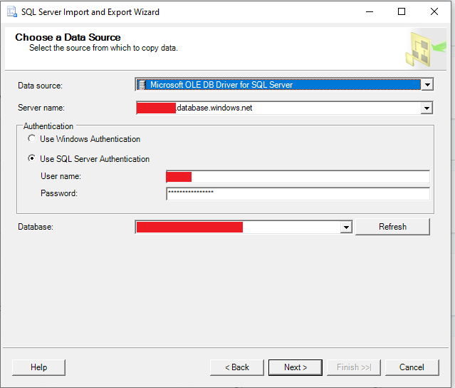 2 Set Source Database