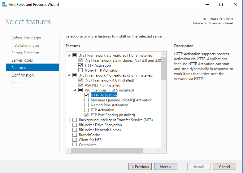 Install Application Development Feature2