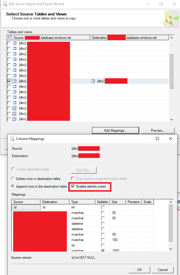 5 Set Source And Destination Table Workbook